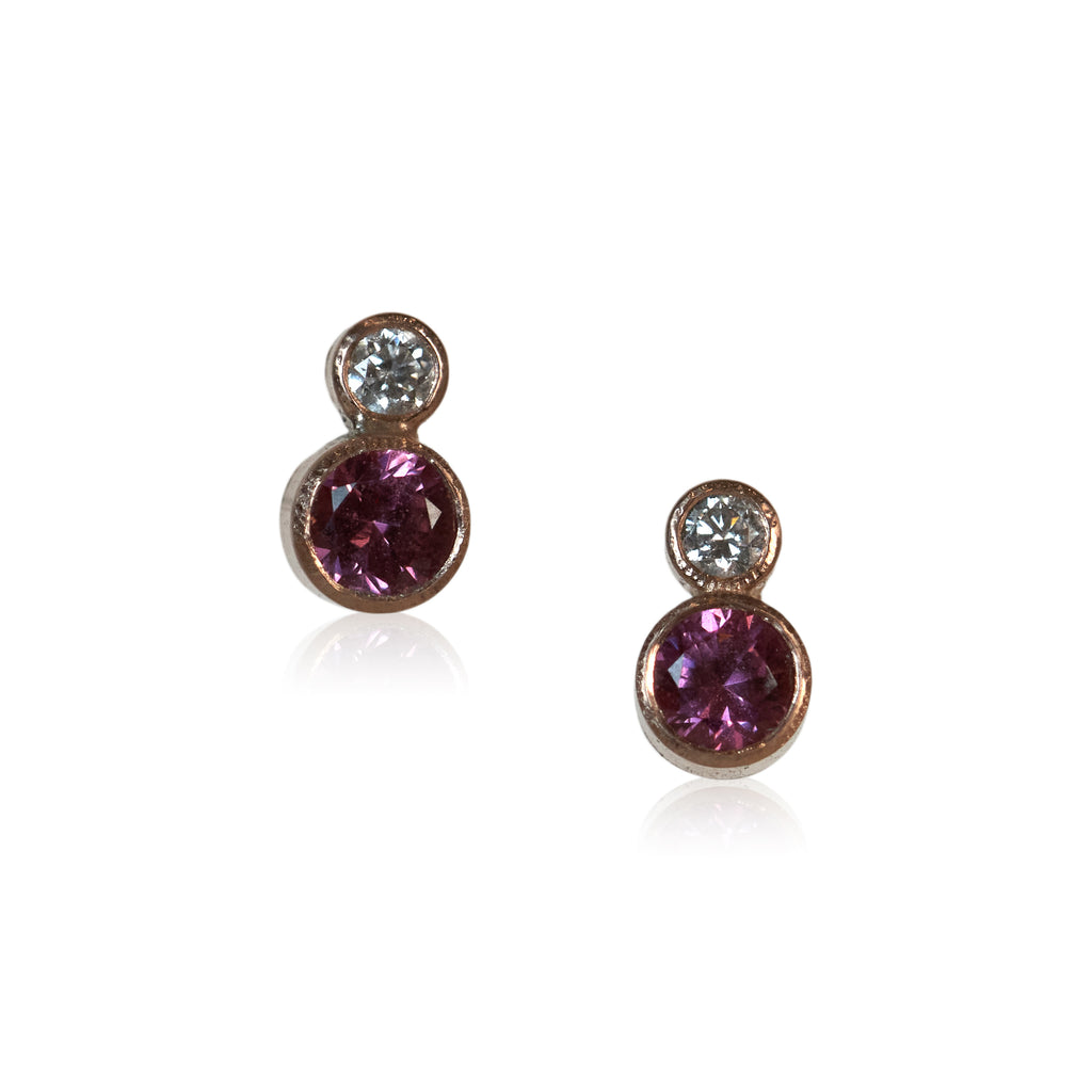 garnet and diamond studs