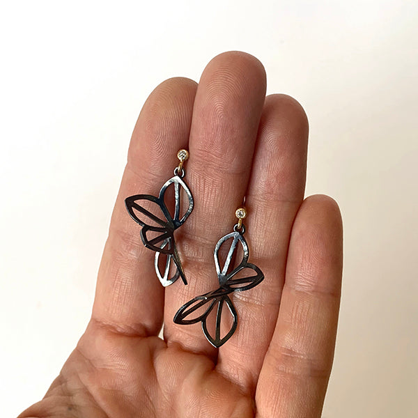 anise fold earrings with diamond studs