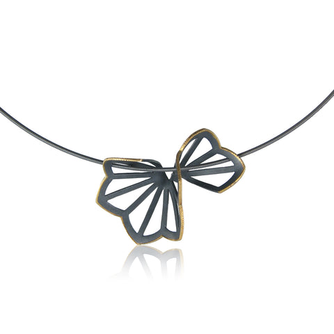hyacinth fold necklace with 18k yellow gold edge