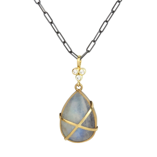 captured sky rainbow moonstone pendant