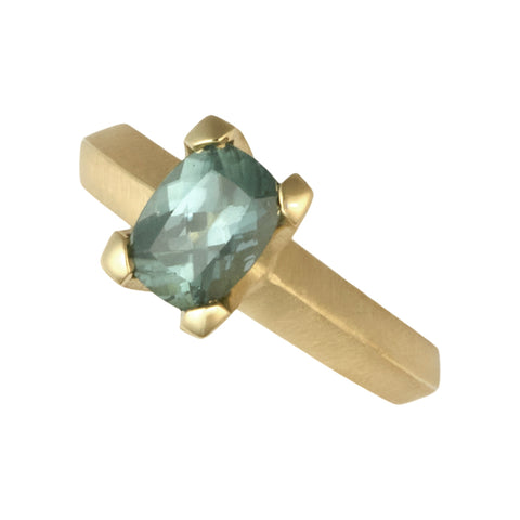 karin jacobson jewelry design malawi light blue cushion cut sapphire solitaire ring in fairmined 18k yellow gold