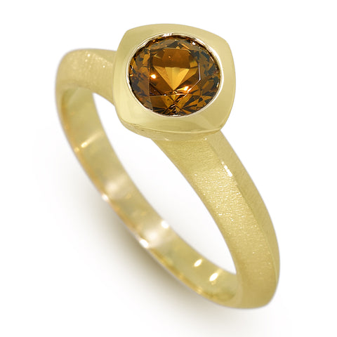 mali garnet bezel set round solitaire