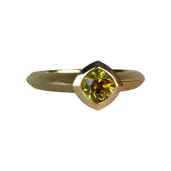 karin jacobson jewelry design yellow mali garnet round sunburst cut bezel set solitaire ring