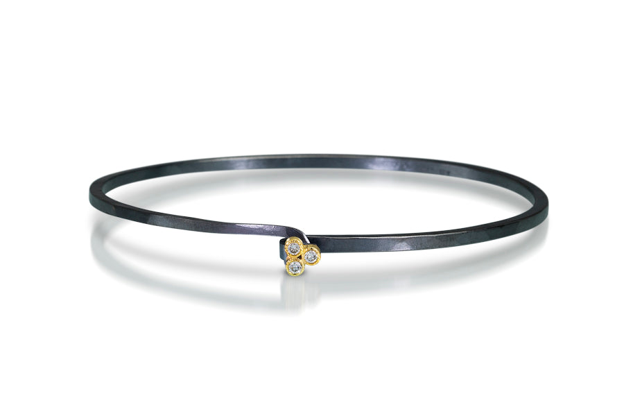 hook bracelet with three diamond cluster – Karin Jacobson