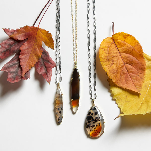 montana agate medium oval drop pendant