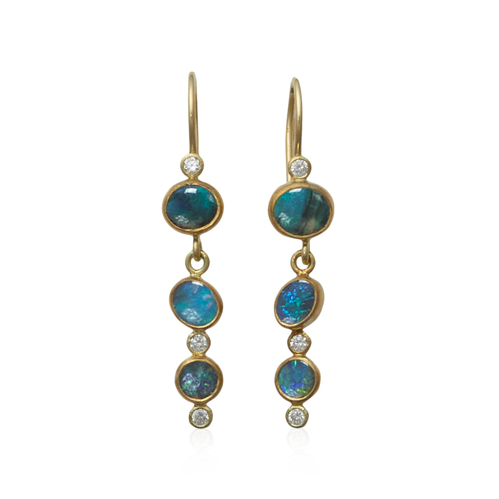 opal and diamond confetti earrings