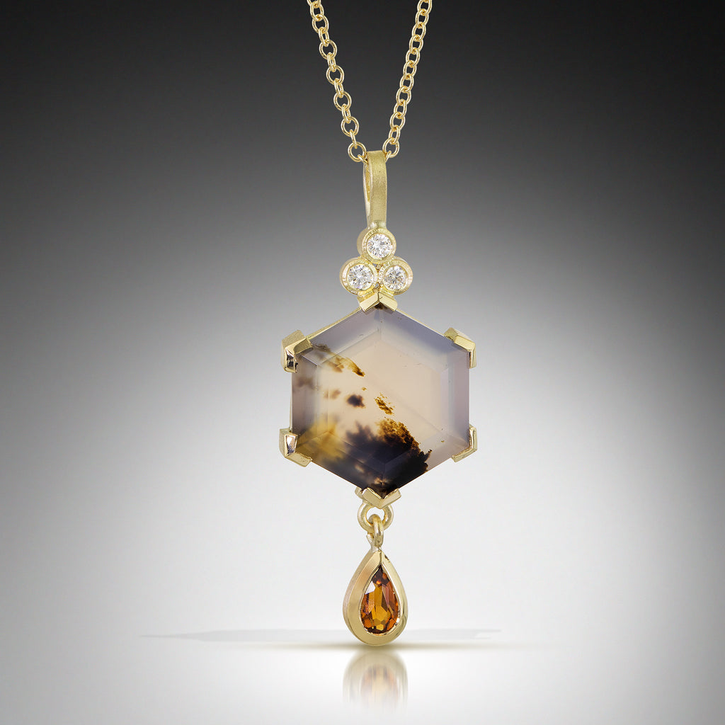 Citrine discount drop necklace