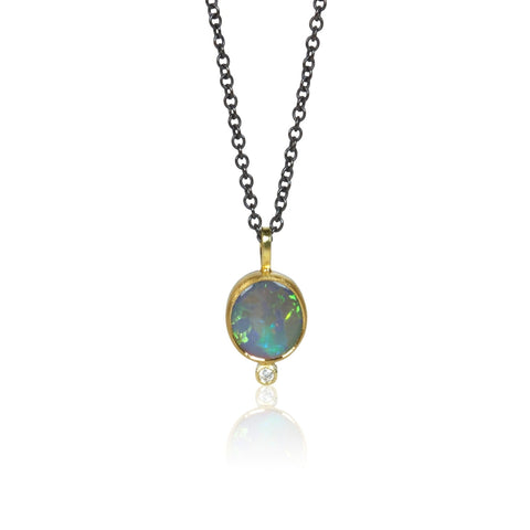 opal & diamond pendant