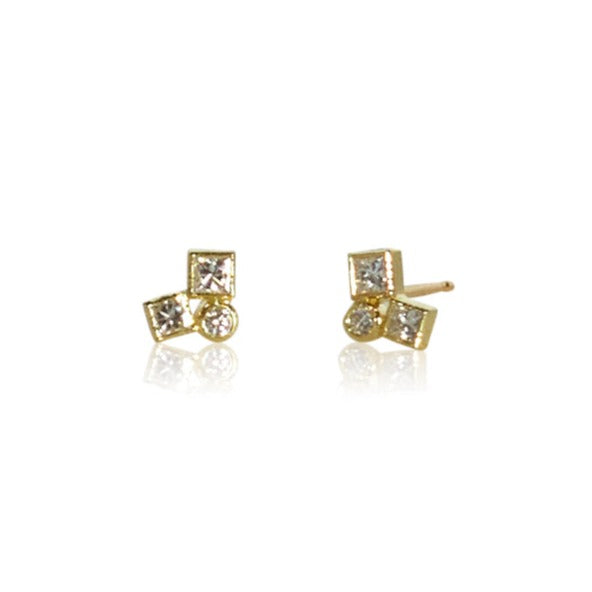 diamond confetti stud earrings