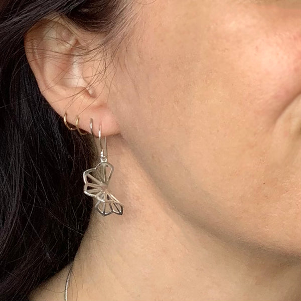 sterling silver hyacinth fold earrings