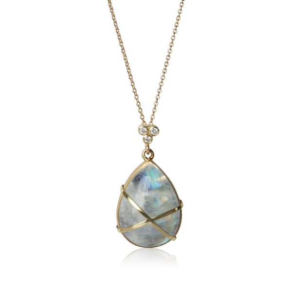 captured sky rainbow moonstone pendant