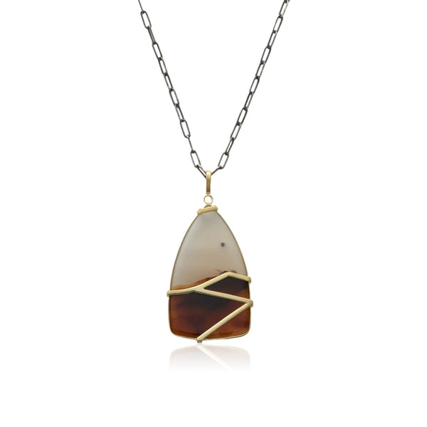 montana agate mountain pendant