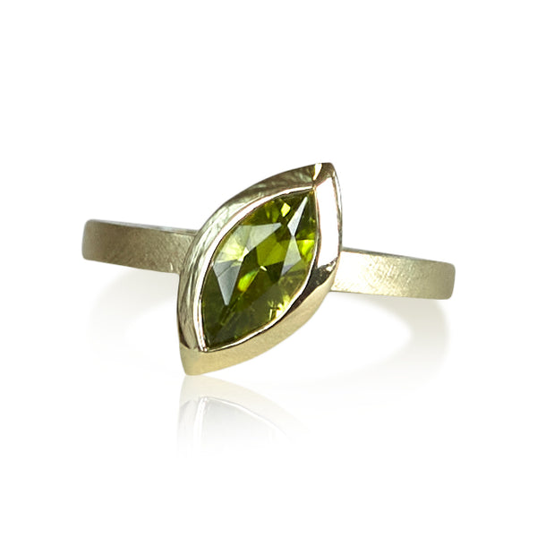 marquise peridot & zircon with petite anise fold stack