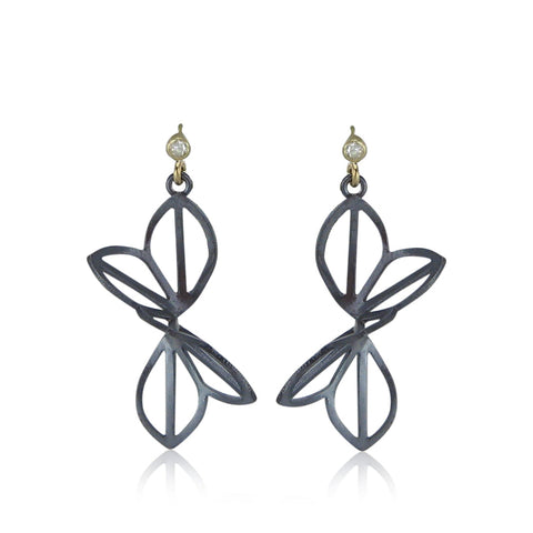 anise fold earrings with diamond studs