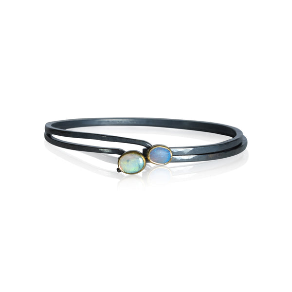 hook bracelet with matte australian opal