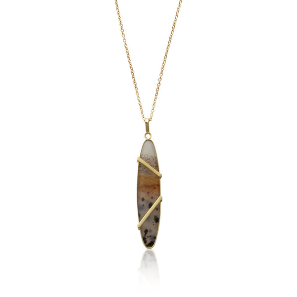 montana agate medium oval drop pendant