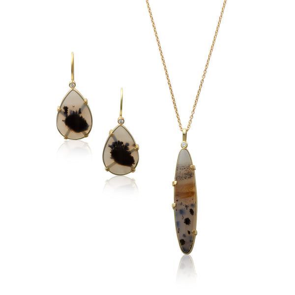 montana agate medium oval drop pendant