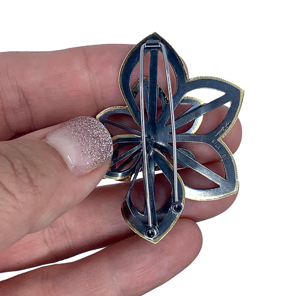 amethyst & iolite lapel pin