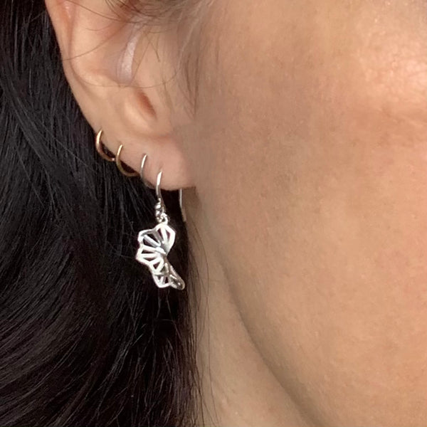 sterling silver hyacinth fold earrings