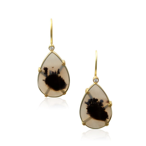 montana agate pear drop earrings