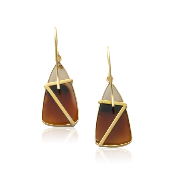 montana agate triangle drop earrings