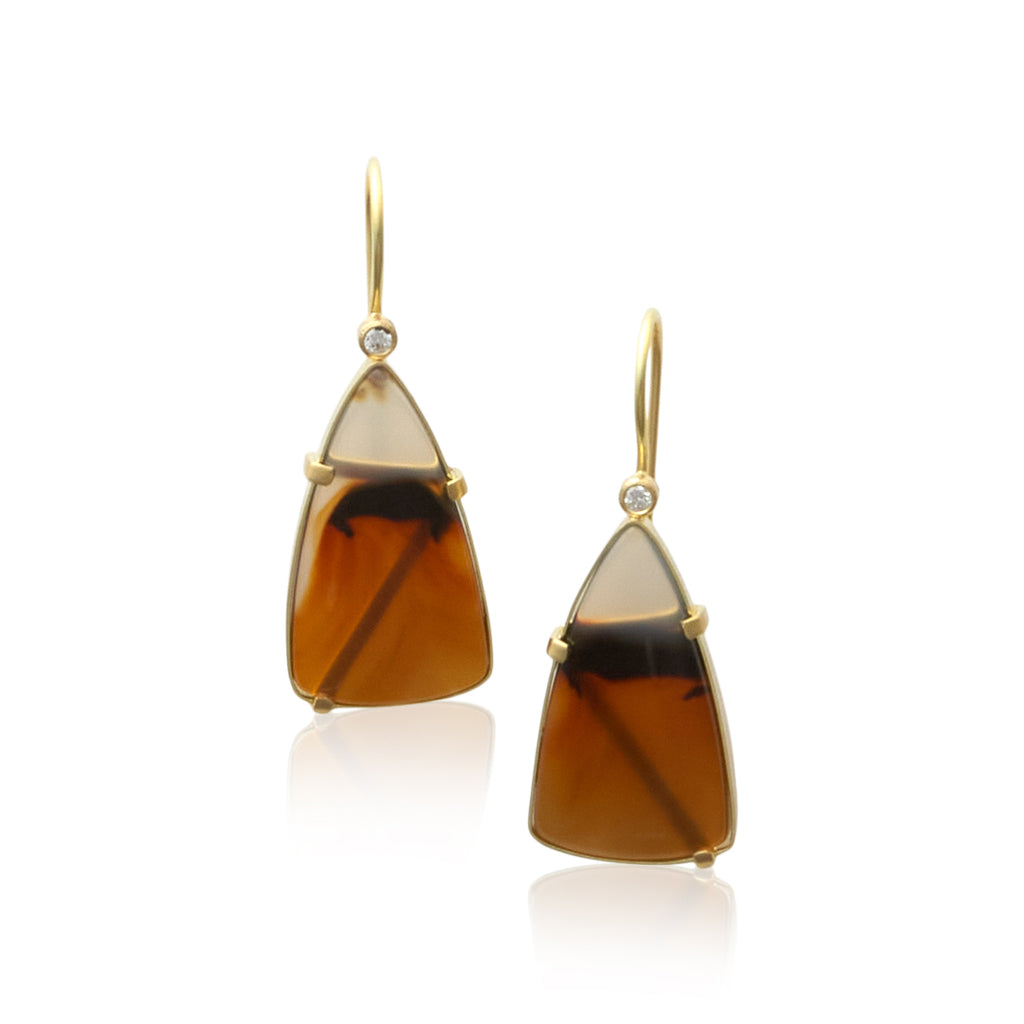 montana agate triangle drop earrings