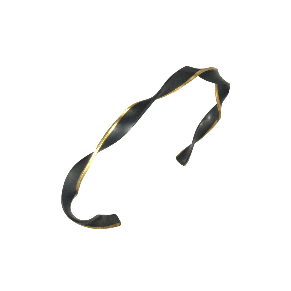 twist bracelet edged with 18k yellow gold