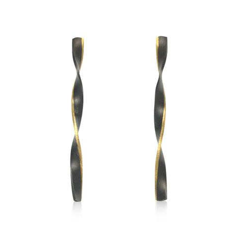 twist earrings with 18k gold edge