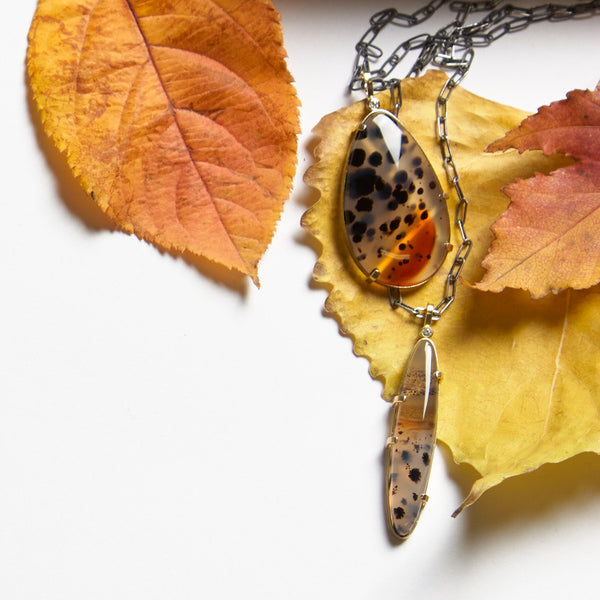 montana agate medium oval drop pendant